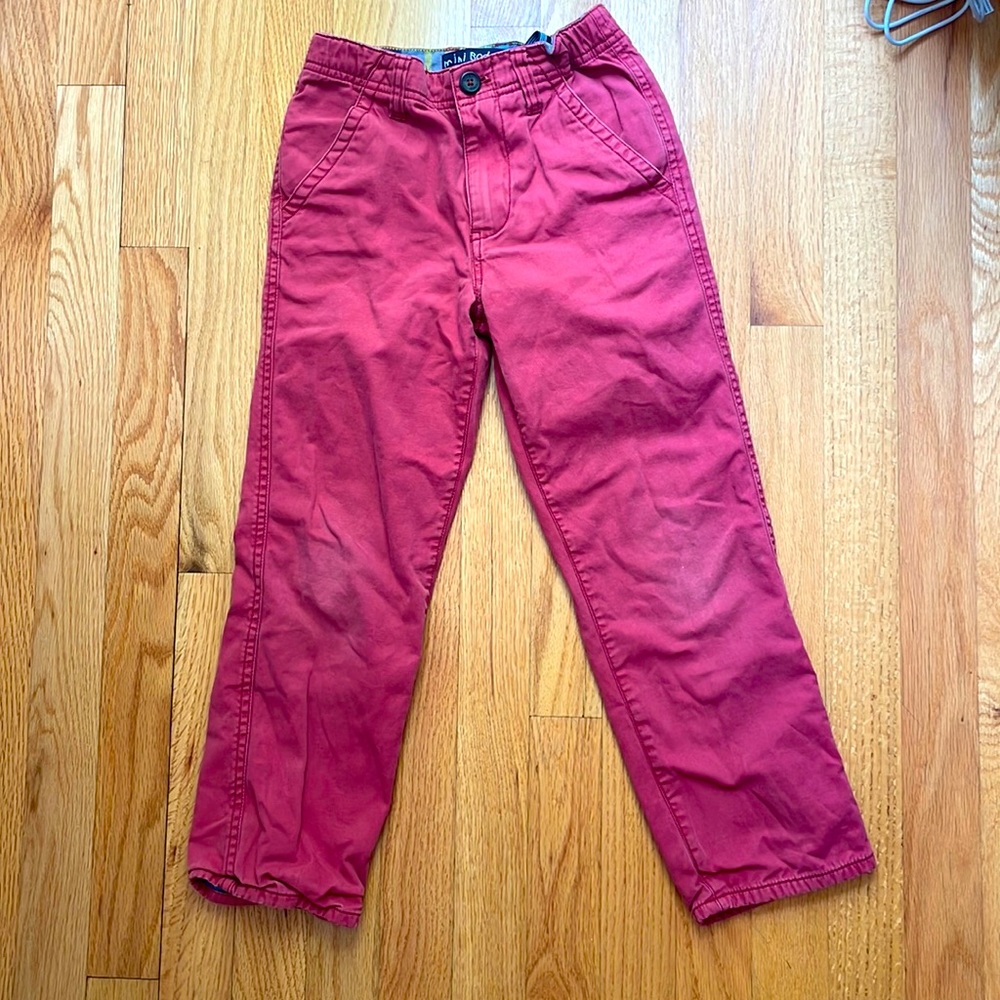 Mini Boden Boys Flannel-lined Adjustable Waist Pants — 7y, red